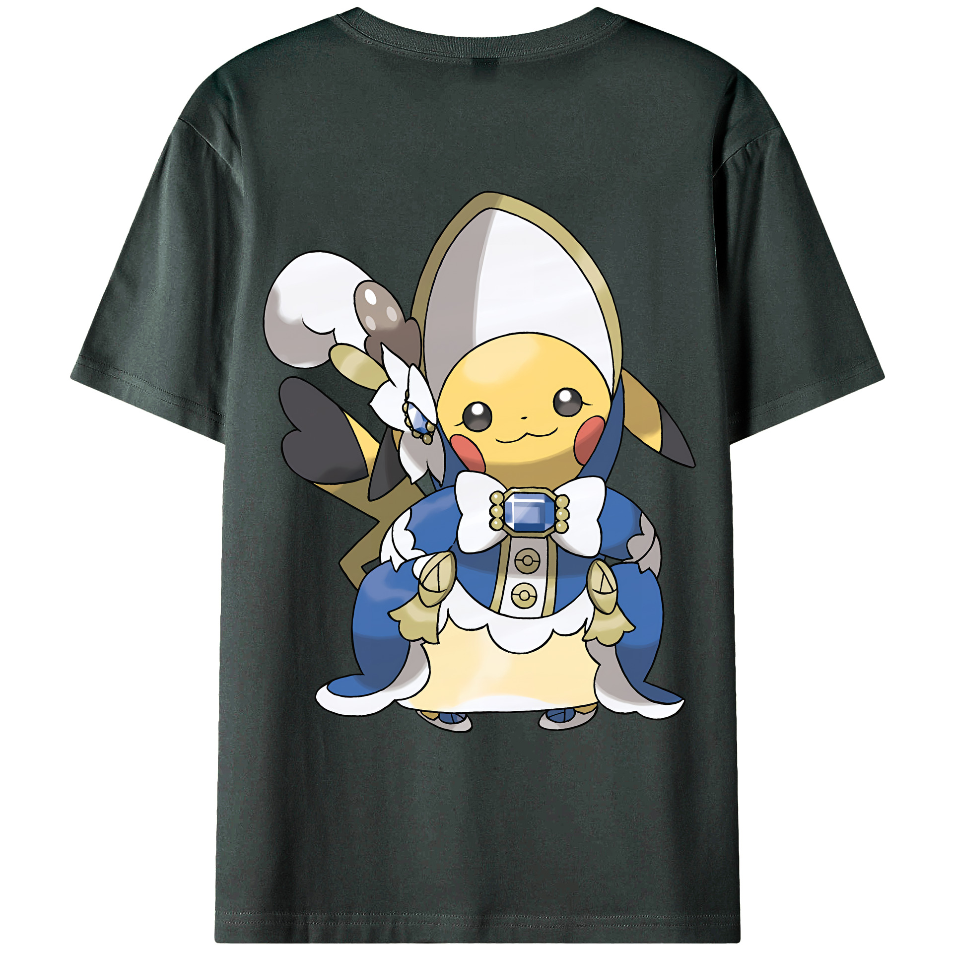 （画像用） ポケットモンスター Pokémon 綿100％ メンズ半袖Tシャツ（バックプリント） 通気性